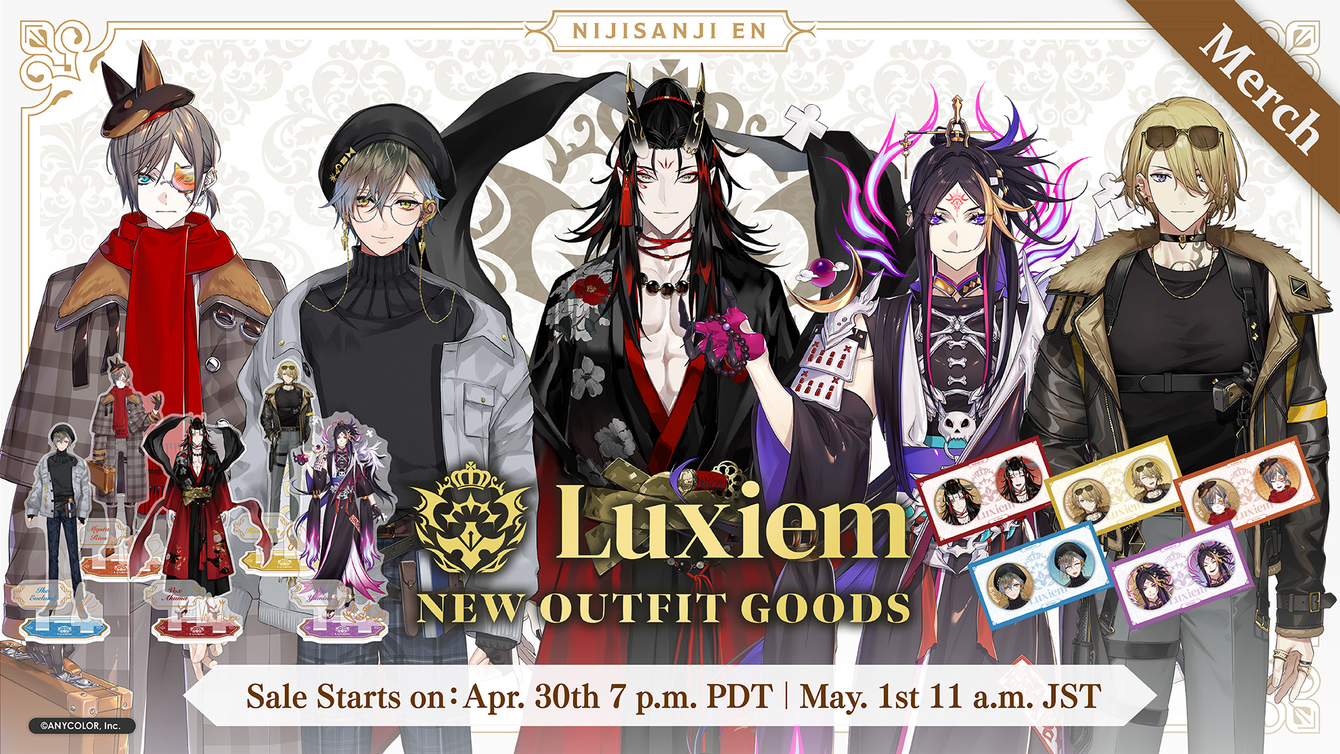 NIJISANJI EN announces Luxiem New Outfit Goods | ANYCOLOR Inc.